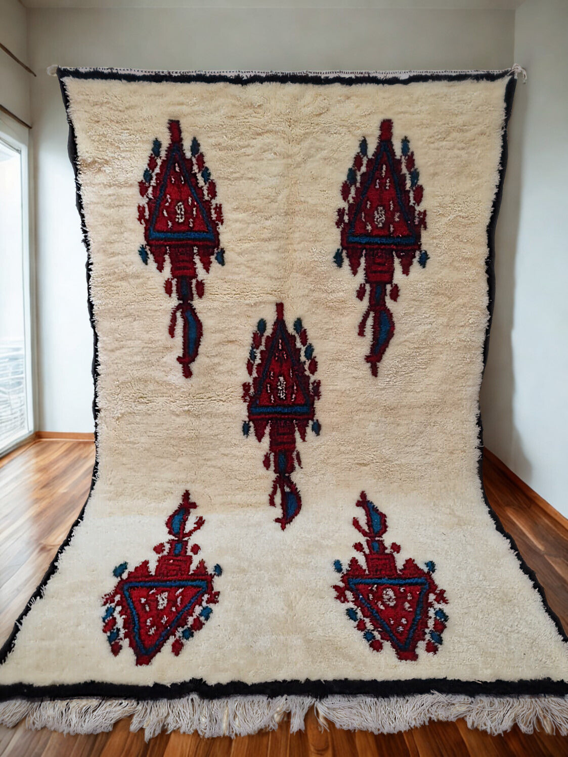Tribal Glyphs in Brick – Aït Zyayne Acrylic Fusion Rug