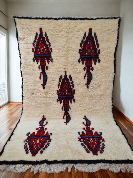 Tribal Glyphs in Brick – Aït Zyayne Acrylic Fusion Rug