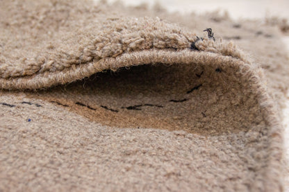 Beni Ourain Pile Rug — Cocoa Field with Charcoal Diamond Lattice