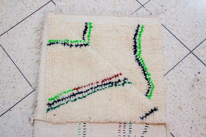 Azilal Pile Rug — Ivory Ground with Vertical Cascade Linework