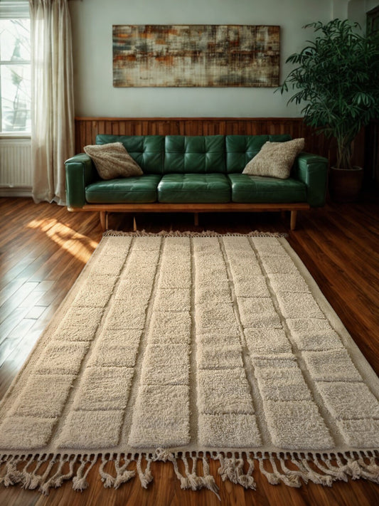 Crossroads of Beni Ourain – Beni Ourain Rug in Stepped Path Design