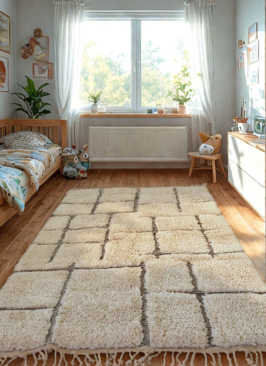The Irrigated Field – Beni Ourain Rug of Ancestral Grids
