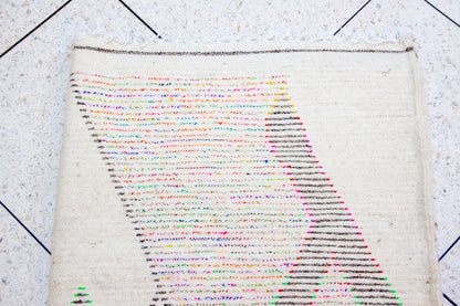 Azilal Pile Rug — Confetti Field with Monumental Graphite Lattice