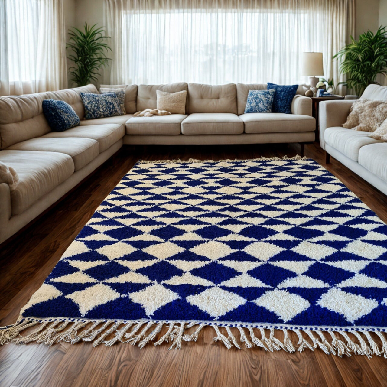 Cobalt Harlequin — Marmoucha Diamond Tiling