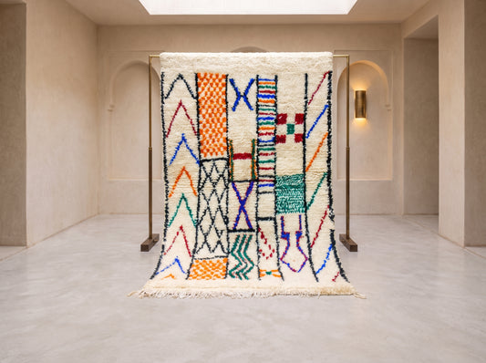 Azilal Storyboard — Chromatic Symbols in Hand-Knotted Wool