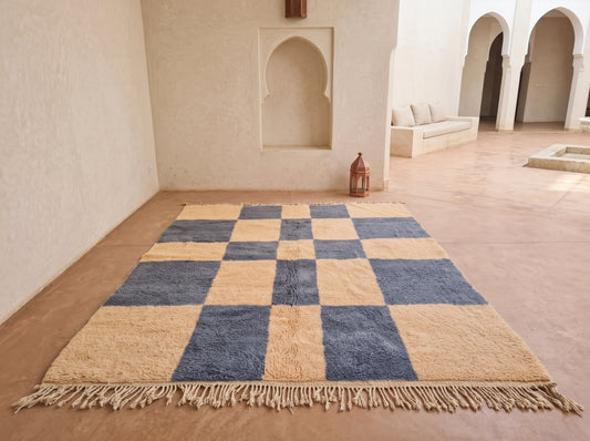 Beni Mrirt Checkerboard — Slate & Sand Grid