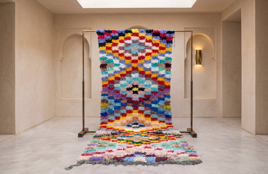 Boucherouite Prism Mosaic — Multicolor Reclaimed-Fabric Runner