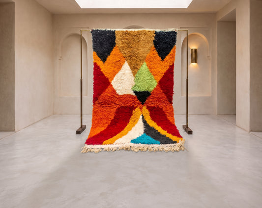 Boujaad Prism — Chromatic Geometry in Hand-Knotted Wool