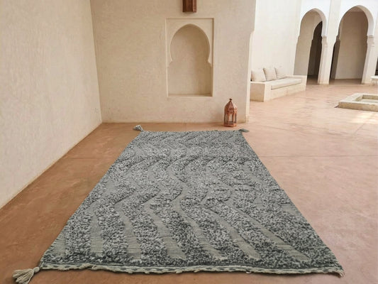 Marmoucha Tonal Chevron — Stone Grey Wool