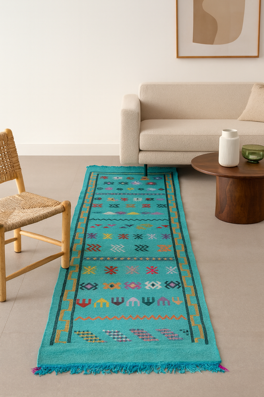 Boujaad Kilim Runner — Turquoise Caravan