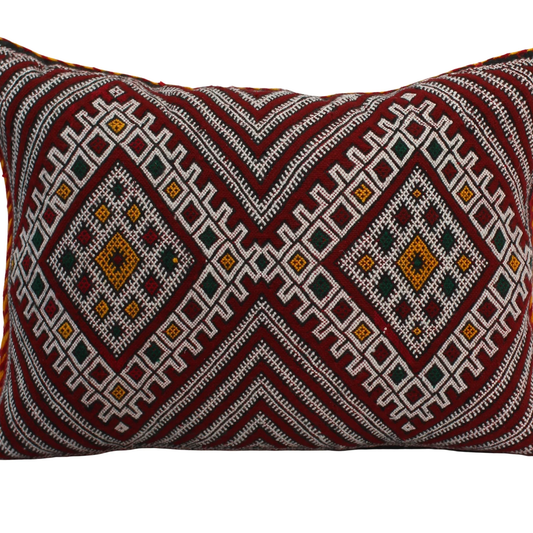 Tarehalet Henbel Kilim Pillow — Lattice Red