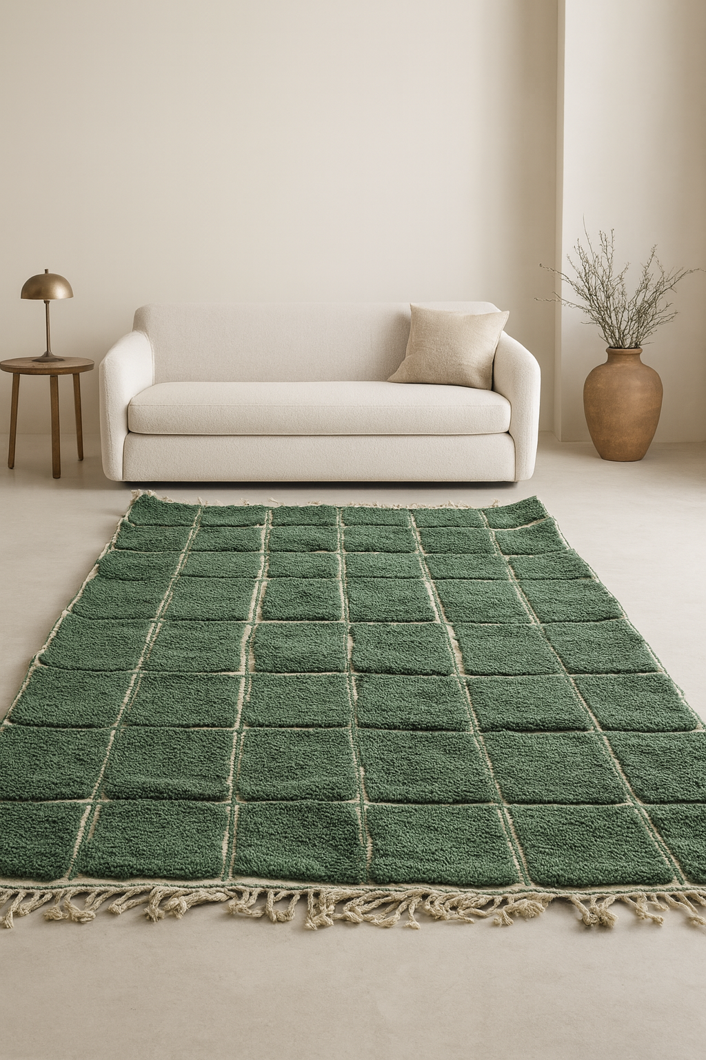 Marmoucha Architectural Grid — Verdant Wool Field