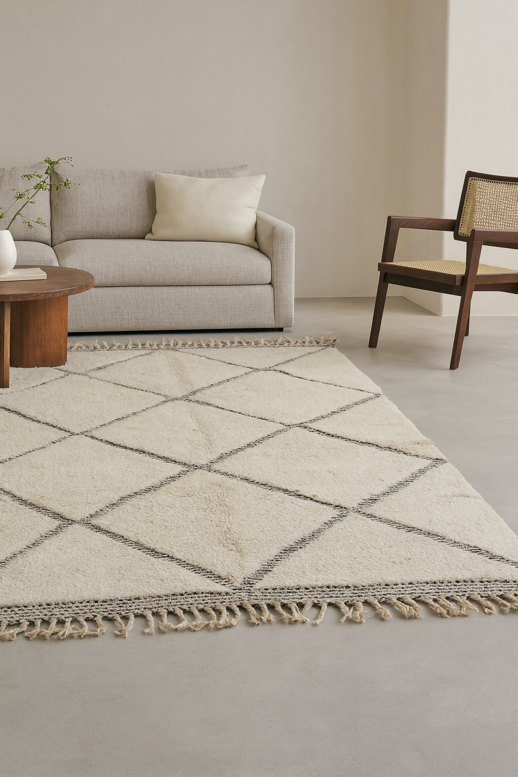 Beni Ourain Cloud Lattice — Ivory Highlands Wool