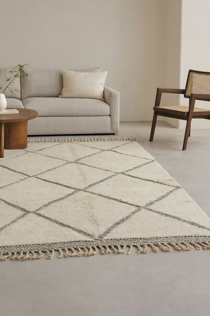 Beni Ourain Cloud Lattice — Ivory Highlands Wool