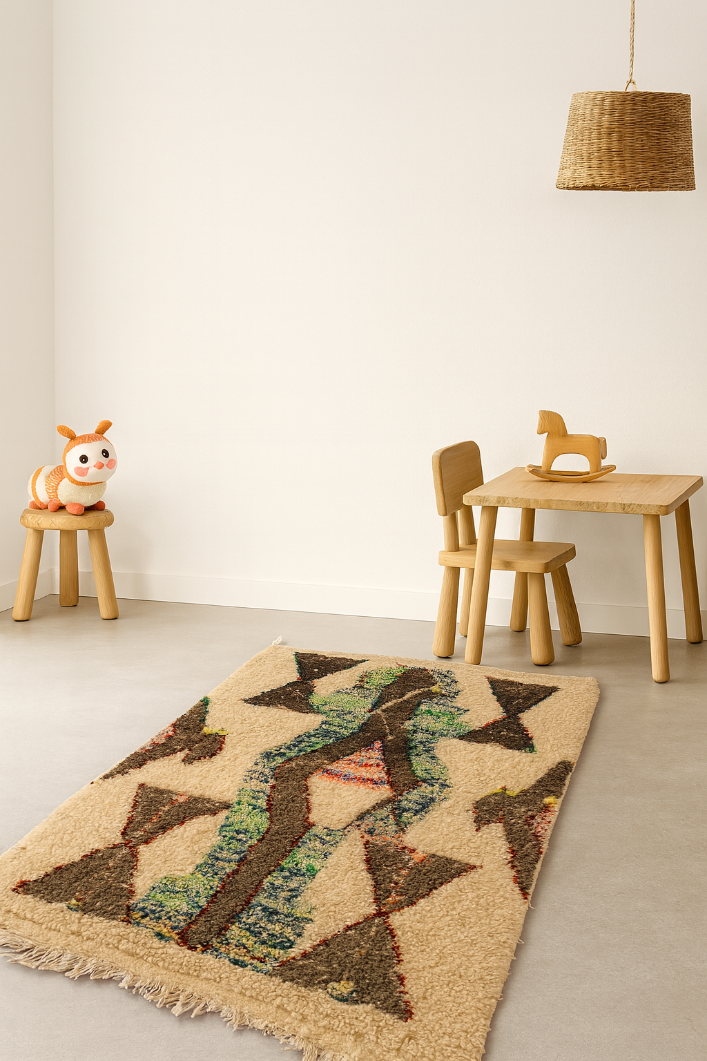 Azilal Totem — Prismatic Lineage in Hand-Knotted Wool