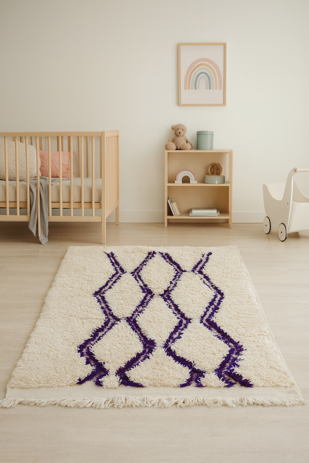 Marmoucha Violet Lattice — Small Wool Rug