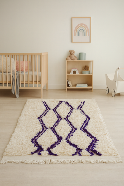 Marmoucha Violet Lattice — Small Wool Rug