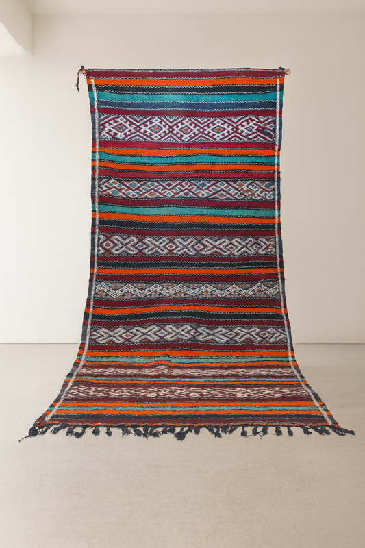 Beni Mguild Henbel Kilim — Crossed Lozenge Bands
