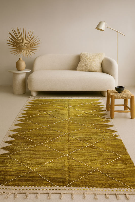 Boujaad–Zanafi Serrated Lattice — Saffron Meadow Ombré