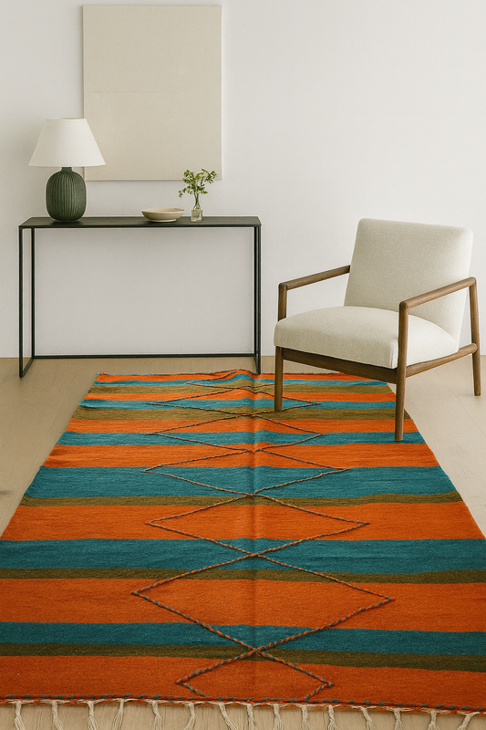 Zanafi–Boujaad Atlas Strata — Terracotta & Aegean