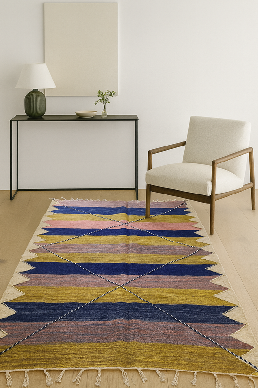 Zanafi–Boujaad Atlas Chevron — Lapis & Saffron