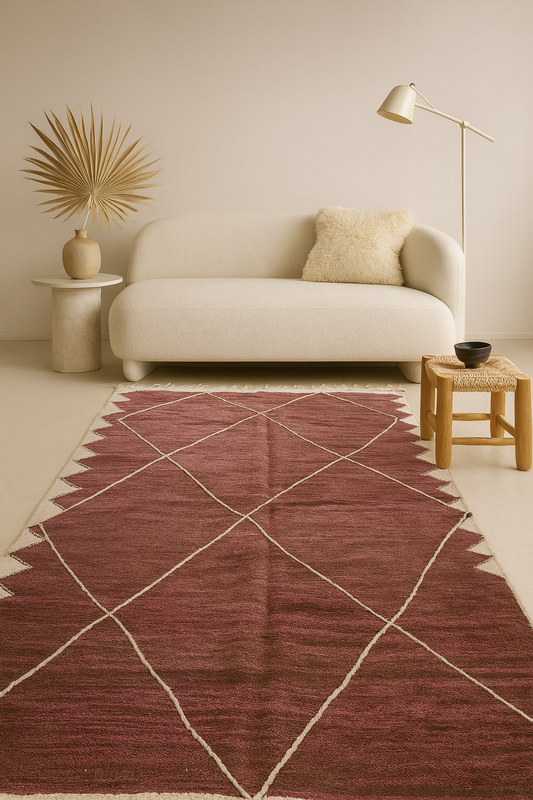 Boujaad–Zanafi Serrated Lattice — Madder Rose Ombré