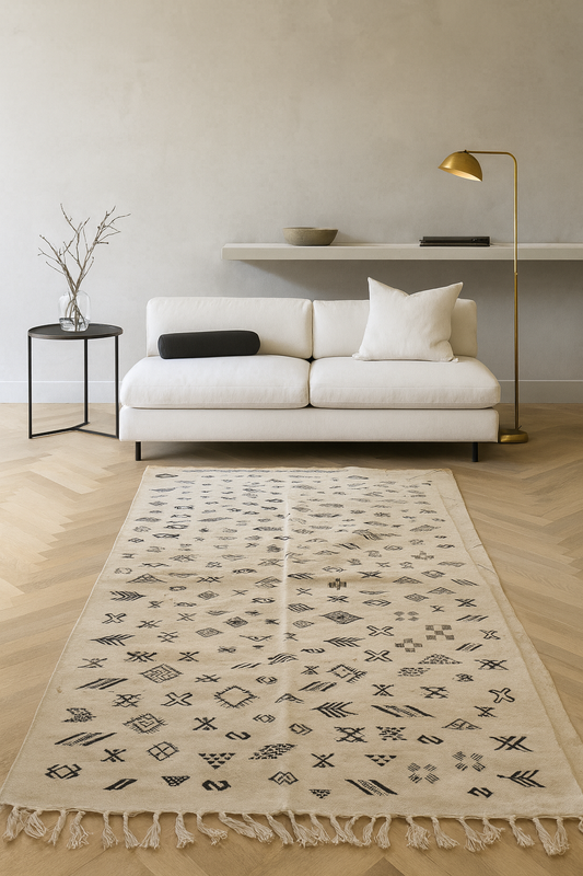 Boujaad–Zanafi Monochrome Atlas Glyphs — Ivory & Charcoal