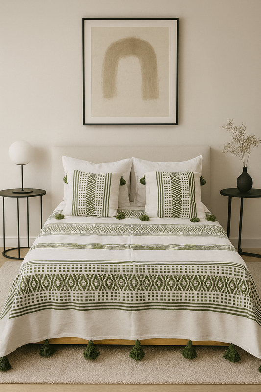 Safi Loom Set — Olive Registers on Ivory