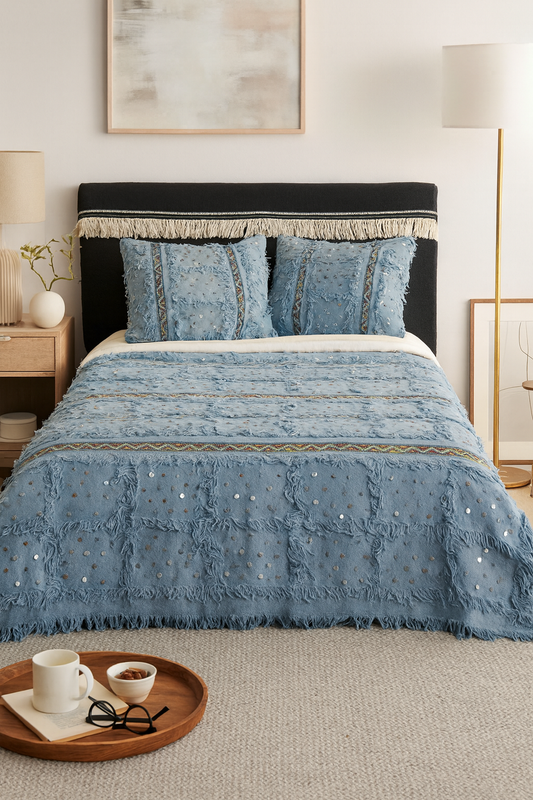 Aït Zayane Tabizart — Denim Wedding Blanket Set