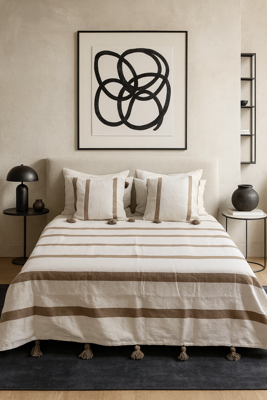 Safi Loom Set — Sand Stripes on Ivory
