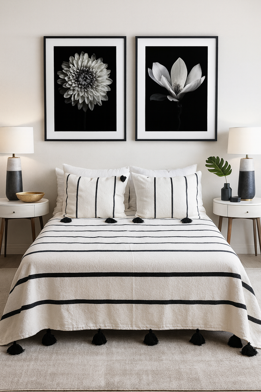 Safi Loom Set — Ink Stripes on Ivory