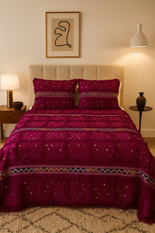 Aït Zayane Tabizart — Garnet Wedding Blanket Set