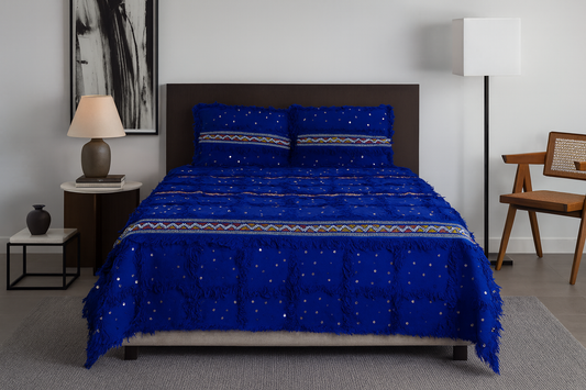 Aït Zayane Tabizart — Majorelle Wedding Blanket Set