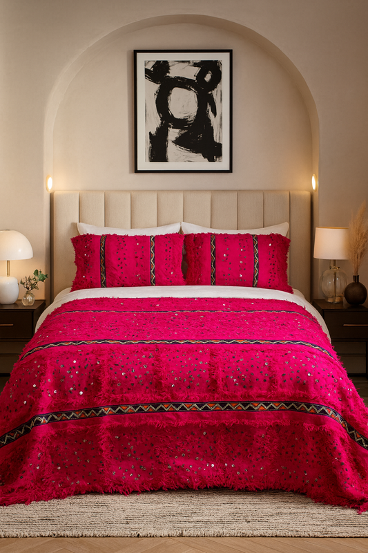 Aït Zayane Tabizart — Fuchsia Wedding Blanket Set