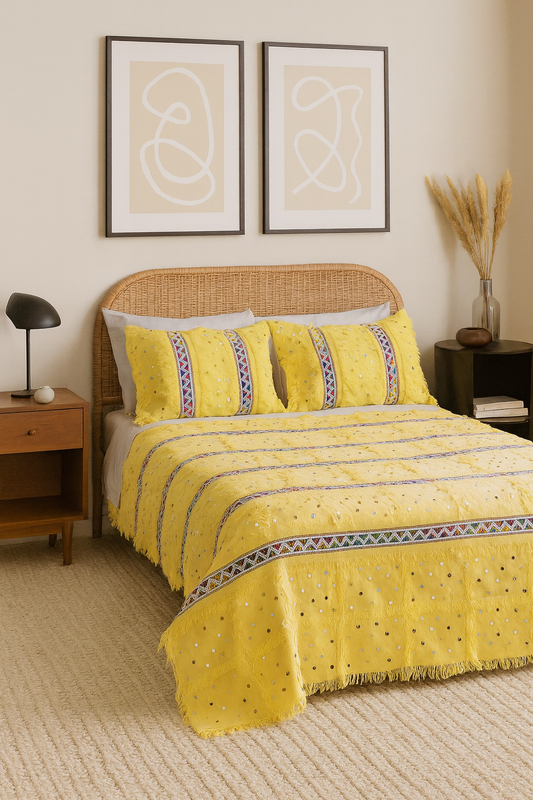 Aït Zayane Tabizart — Saffron Wedding Blanket Set