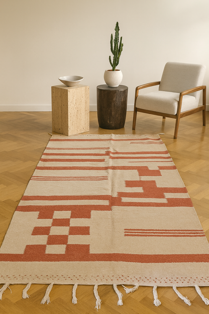 Zanafi Geo-Steps — Terracotta Grid