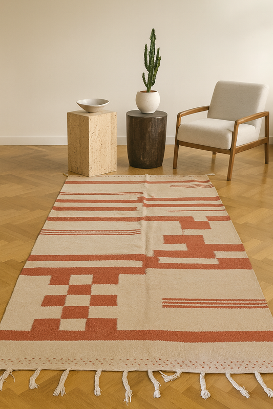 Zanafi Geo-Steps — Terracotta Grid