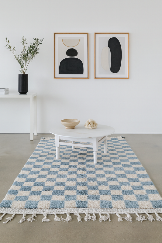 Marmoucha Damier — Sky & Ivory