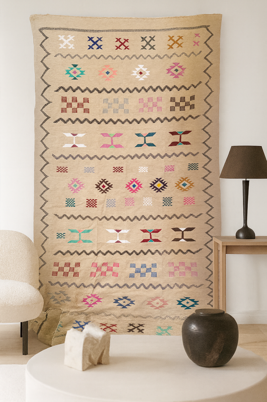 Boujaad Kilim — Sand Ledger of Talismans