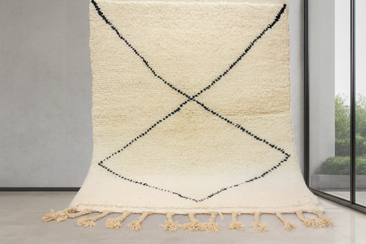 Marmoucha Minimal Cross – Ivory Wool Geometry