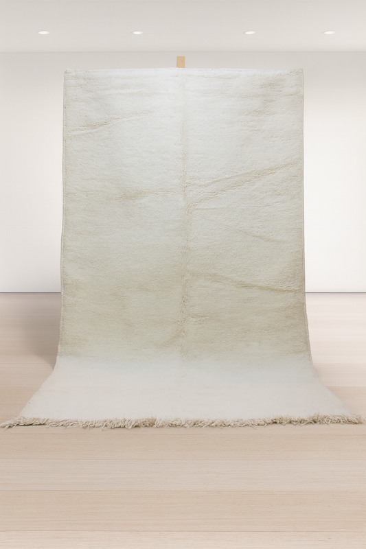 Beni Ourain Pile Rug — Ivory Ombré Abrash