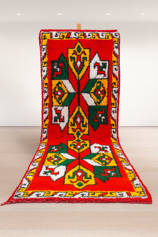 Kubba Aït Zayane Rug — Ceremonial Red & Saffron