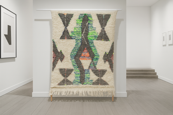 Azilal Runner — Ivory Field with Neon Hourglass Motifs