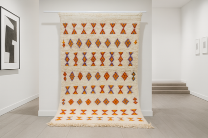Azilal Row Medallions — Ivory with Saffron & Violet