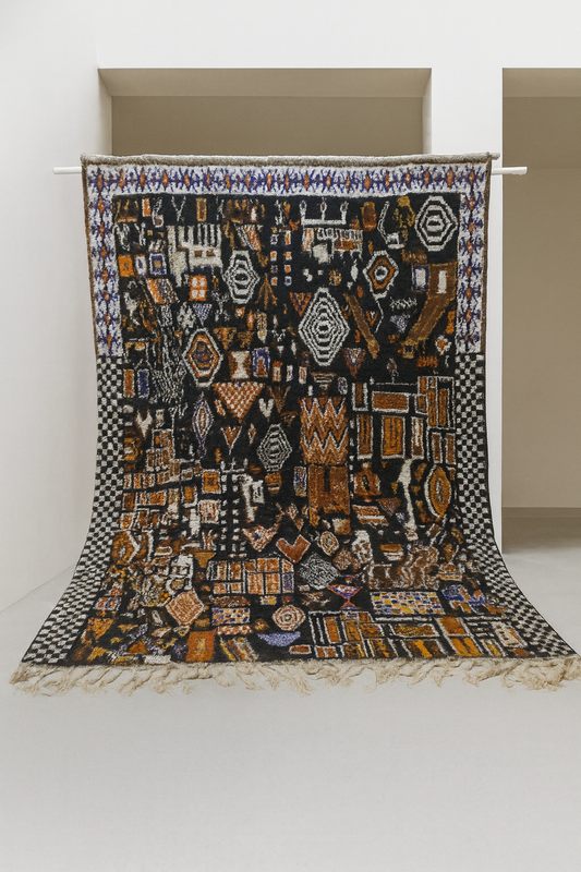 Boujaad Archive Tapestry — Cubist Motif Wool Masterwork