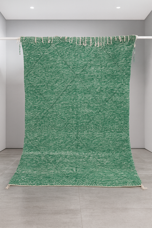 Zanafi Tonal Lattice Kilim — Malachite & Ivory Strata