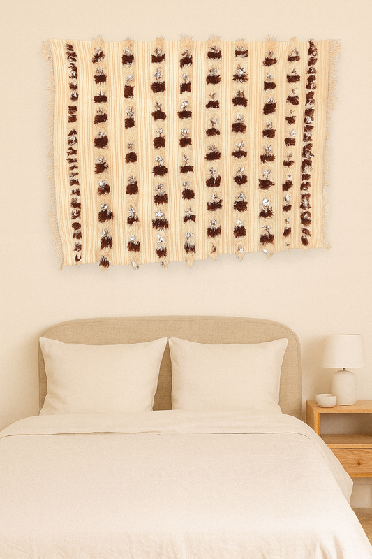 Tufted Shimmer Columns — Beni Ourain Handira