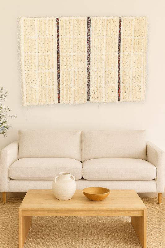 Guard-Band Panel Handira — Beni Mguild Wedding Blanket