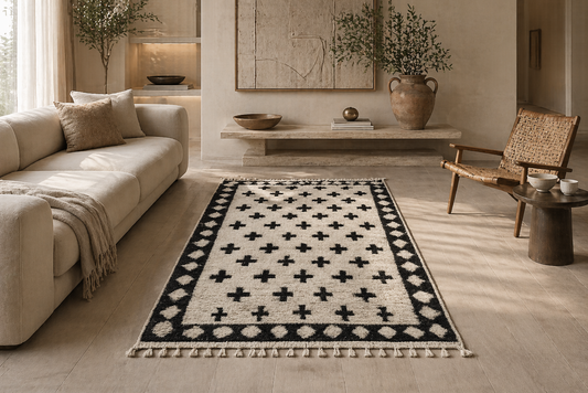 Beni Ourain Crossfield Corridor — Noir Framed Runner