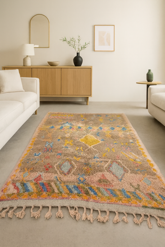 Whispers of Ochre – Boujaad Pastel Glyph Rug